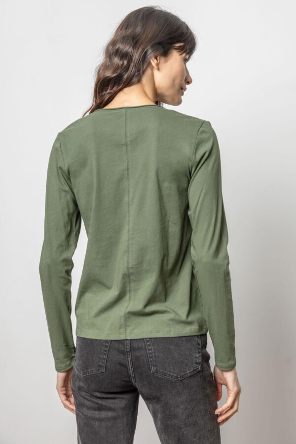 Rolled Edge V-Neck Tee - Image 3