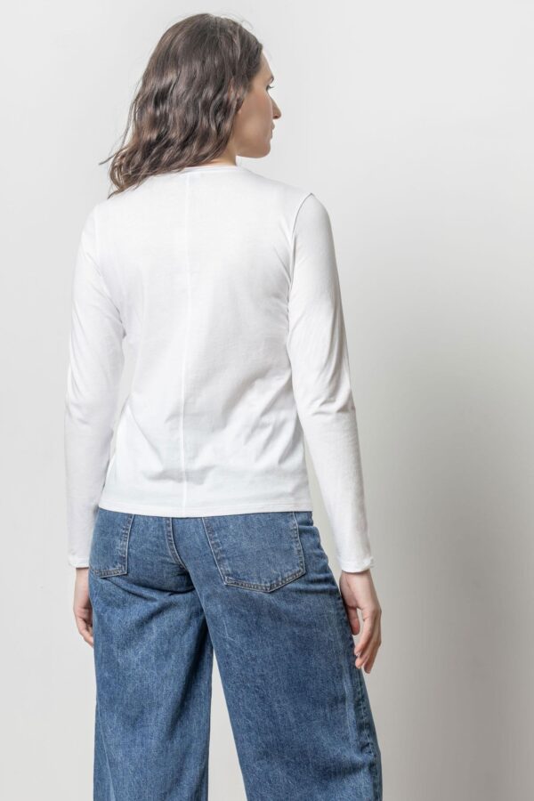Rolled Edge V-Neck Tee - Image 8
