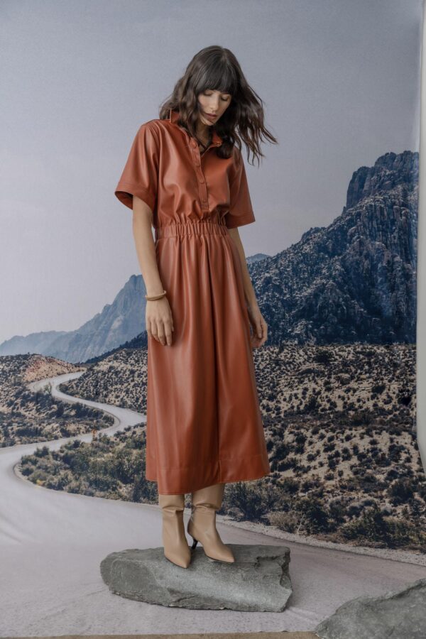 Elastic Waist Short Sleeve Dress - Image 2