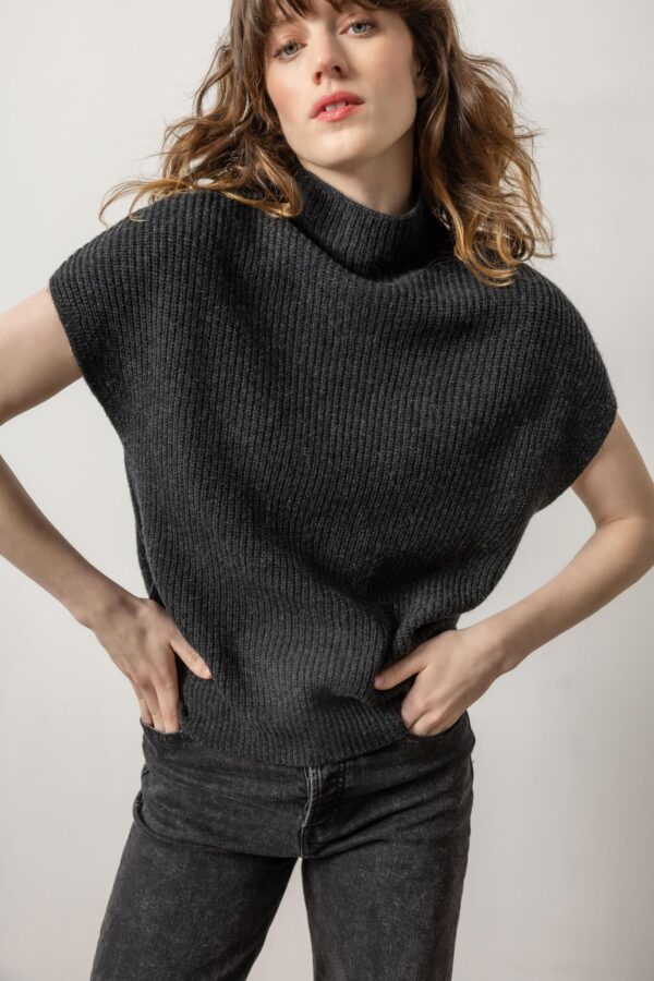 Ribbed Funnel Neck Sweater - Image 6