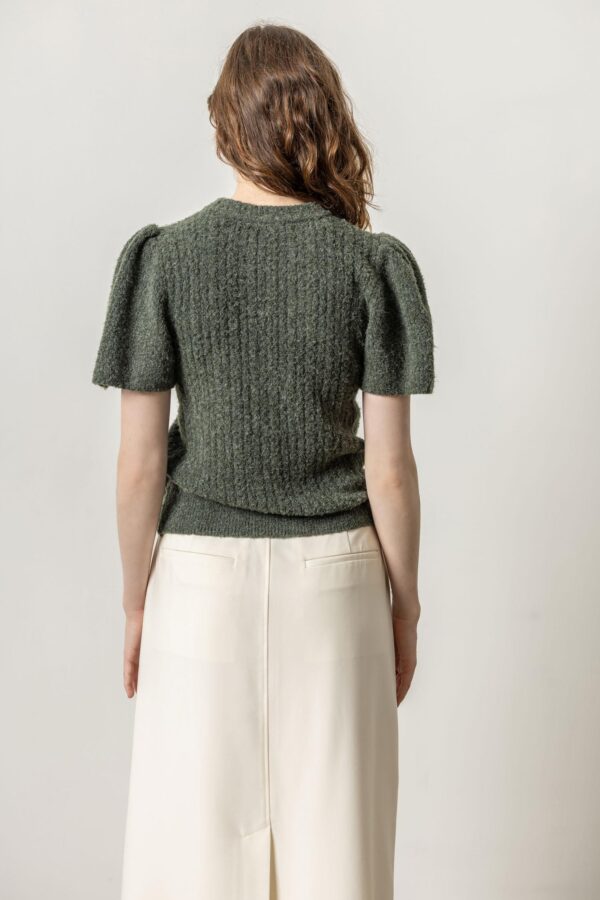 Crew Neck Flutter Sleeve Sweater - Image 2
