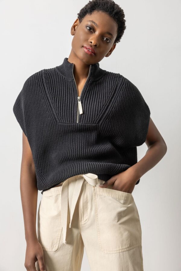 Half Zip Poncho Sweater - Image 4