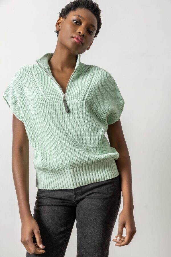 Half Zip Poncho Sweater - Image 7