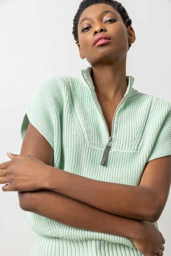 Half Zip Poncho Sweater - Image 8