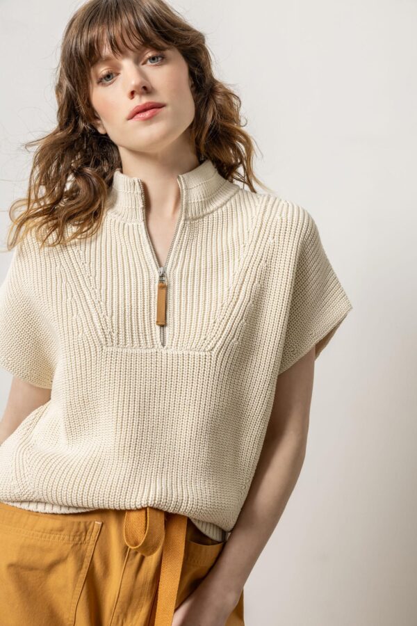 Half Zip Poncho Sweater - Image 2