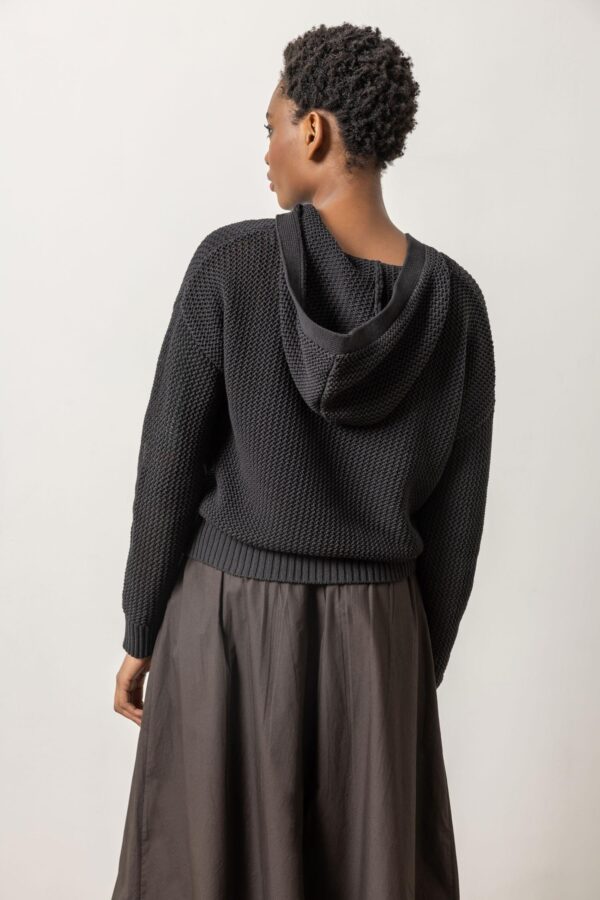 Hooded Split Neck Sweater - Image 4