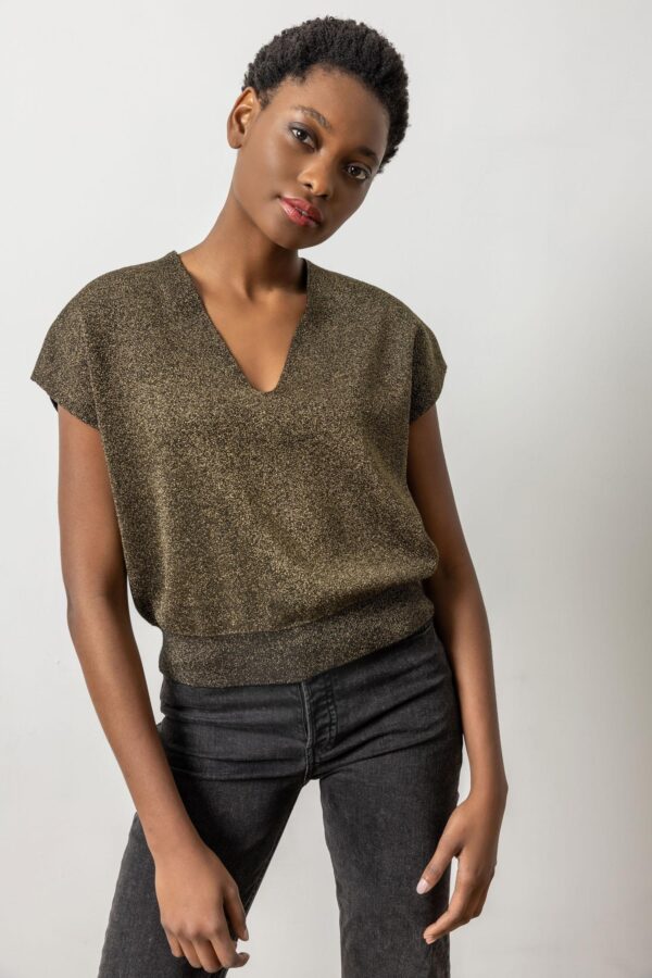 Metallic V-Neck Sweater - Image 8