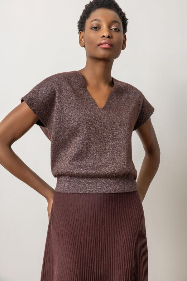 Metallic V-Neck Sweater - Image 12