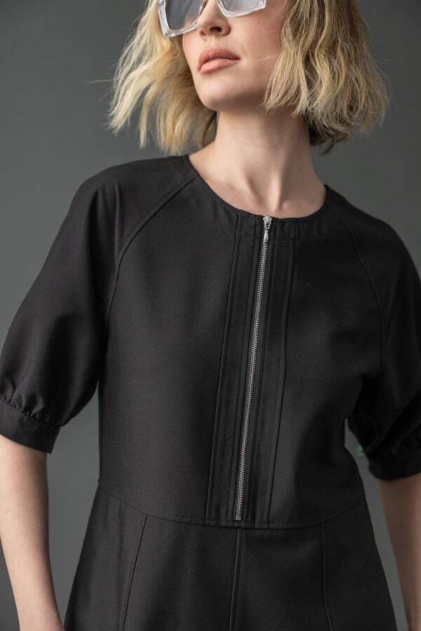 Zip Front Flared Dress - Image 5