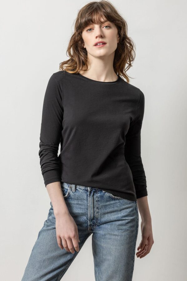 Long Sleeve Rolled Edge Crewneck - Image 3