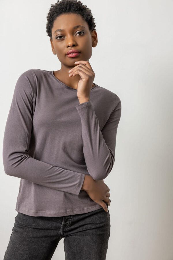 Long Sleeve Rolled Edge Crewneck - Image 7