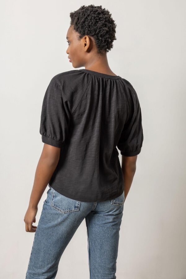 Shirred Split Neck Raglan - Image 4