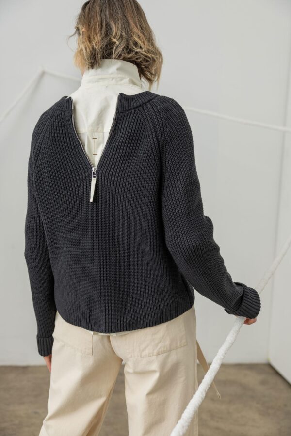 Shirred Split Neck Raglan - Image 5