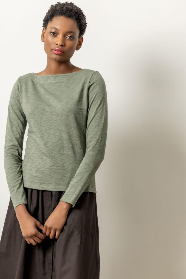 Long Sleeve Seamed Boatneck - Image 3
