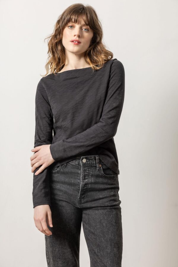Long Sleeve Seamed Boatneck - Image 5