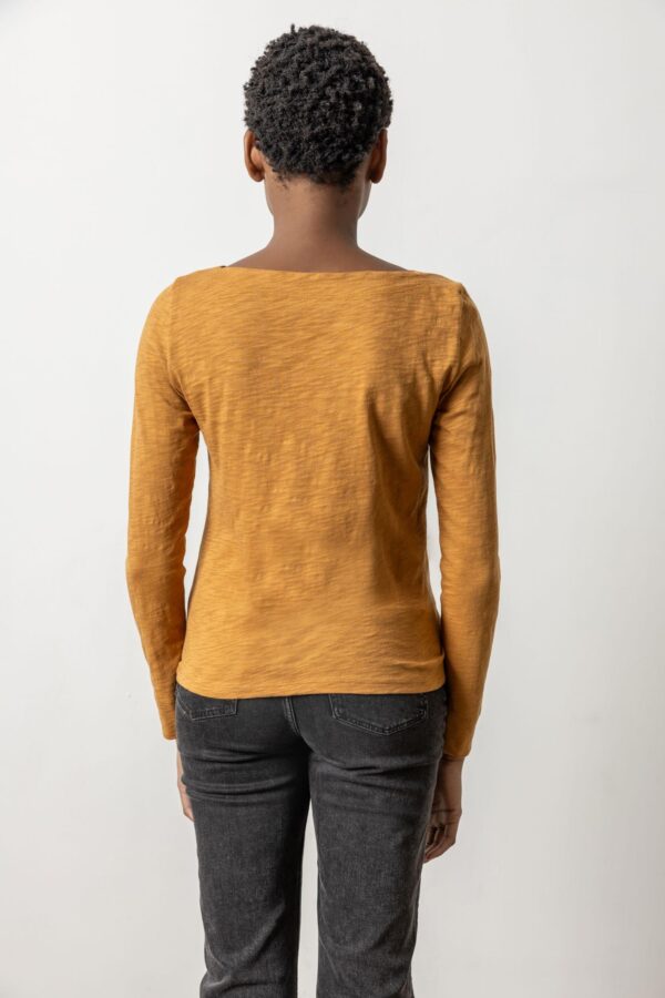 Long Sleeve Seamed Boatneck - Image 2