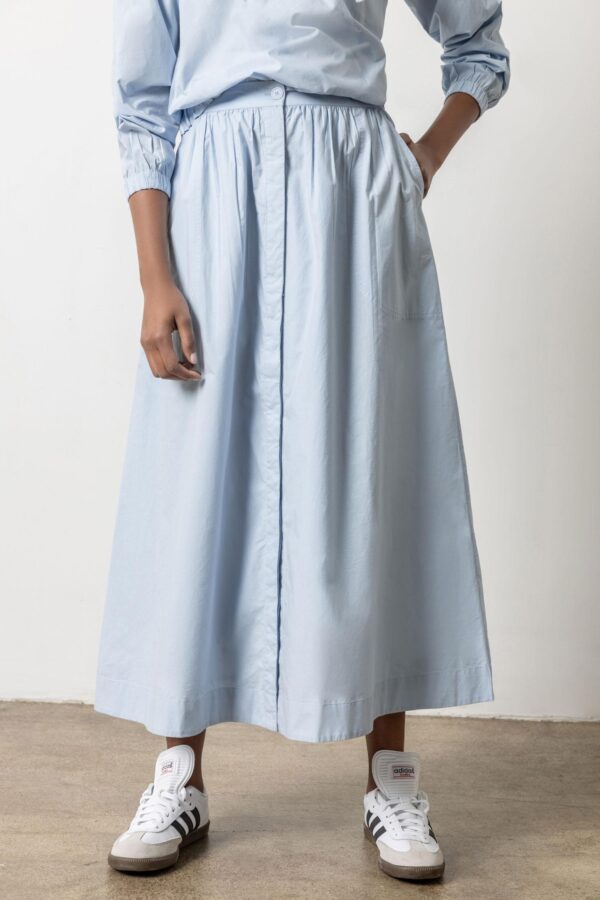 Poplin Button Front Skirt - Image 6
