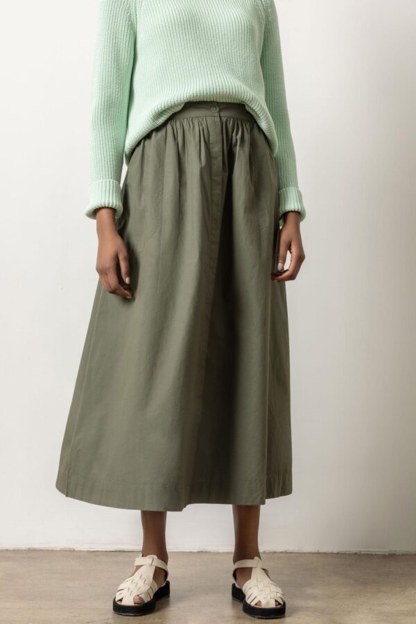 Poplin Button Front Skirt - Image 9