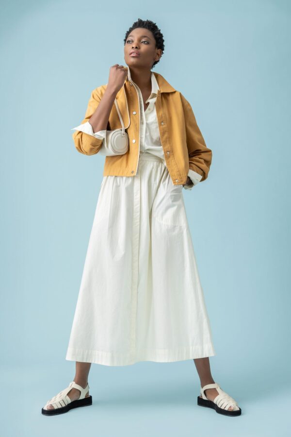 Poplin Button Front Skirt - Image 17