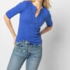 Cuffed Elbow Sleeve V-Neck - Image 6