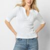 Cuffed Elbow Sleeve V-Neck - Image 8