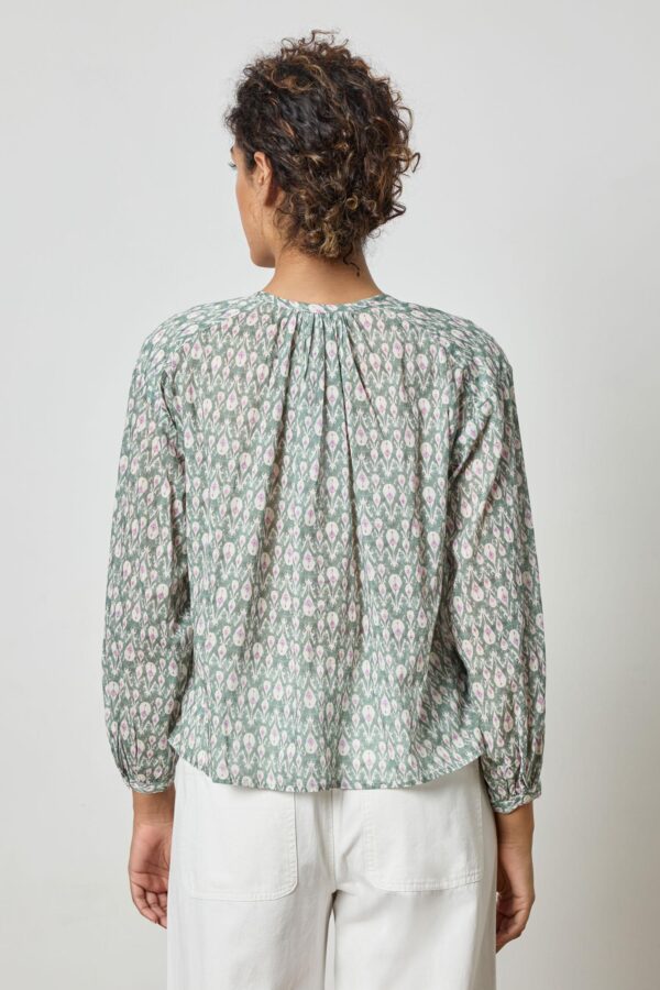 Long Sleeve Shirred Blouse - Image 2