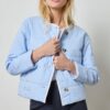 Striped Collarless Jacket