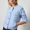 Striped Collarless Jacket - Image 3