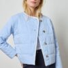 Striped Collarless Jacket - Image 4