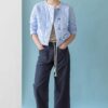 Striped Collarless Jacket - Image 6
