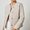 Striped Collarless Jacket - Image 7