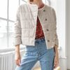 Striped Collarless Jacket - Image 10