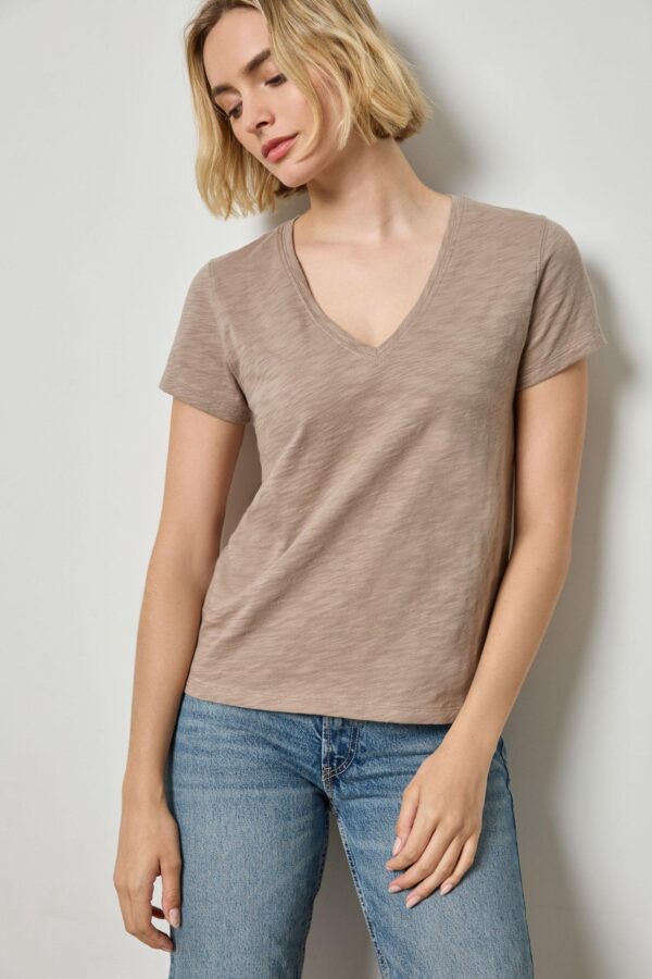 Short Sleeve Back Seam V-Neck - Image 12