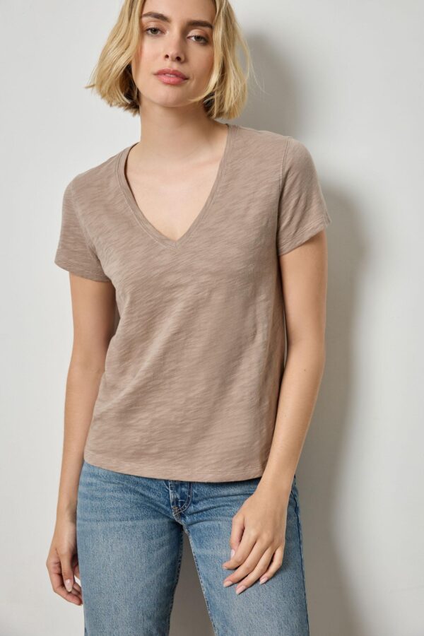 Short Sleeve Back Seam V-Neck - Image 13