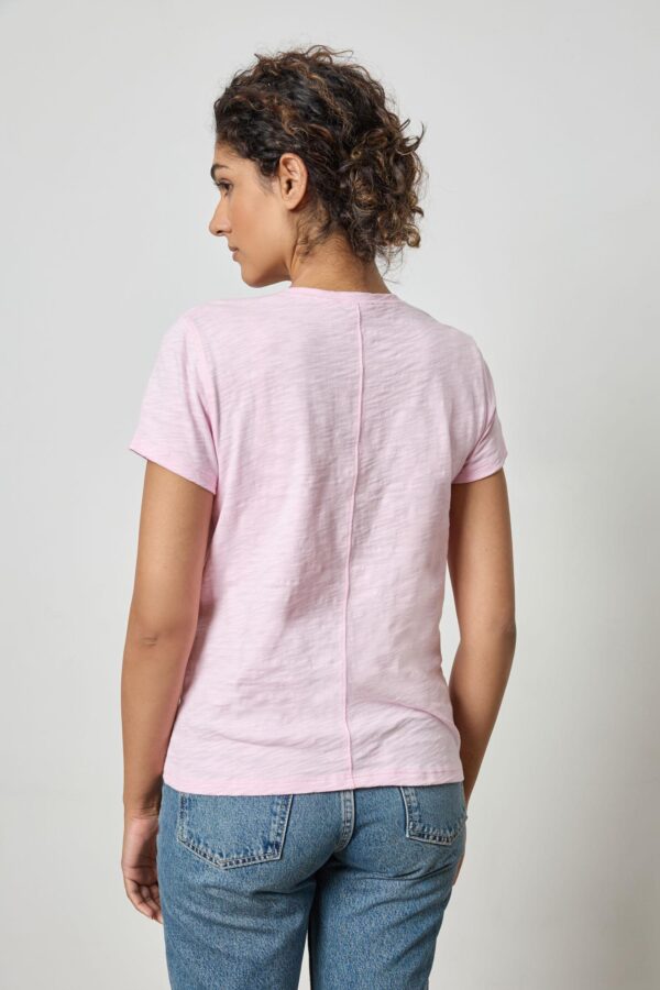 Short Sleeve Back Seam V-Neck - Image 2