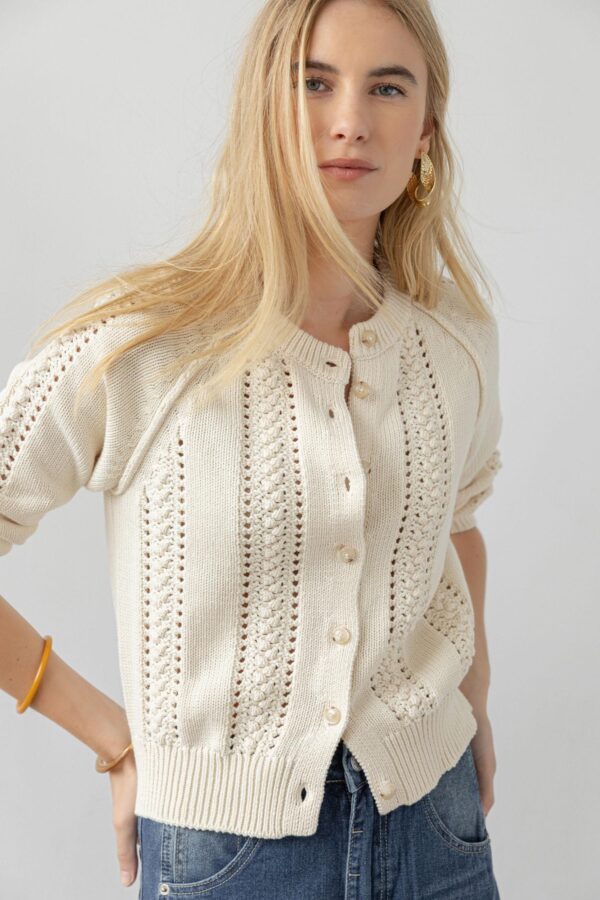 3/4 Sleeve Raglan Cardigan - Image 3