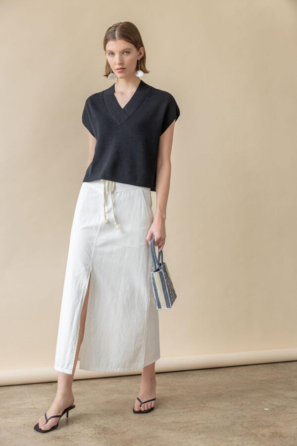 Wide Trim V-Neck Sweater - Image 6