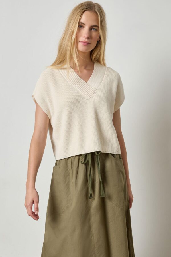 Wide Trim V-Neck Sweater - Image 7