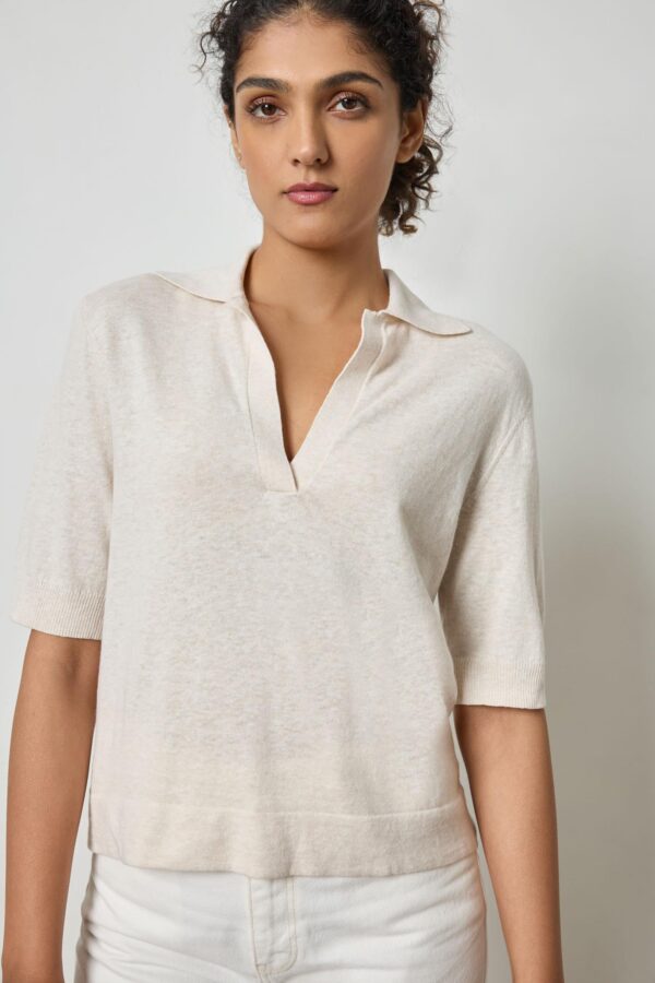 Elbow Sleeve Polo Sweater - Image 5