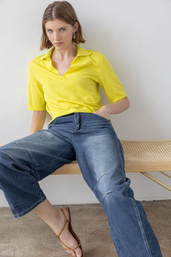 Elbow Sleeve Polo Sweater - Image 4