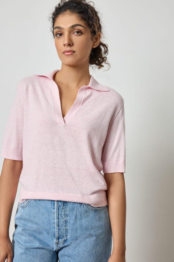 Elbow Sleeve Polo Sweater - Image 10