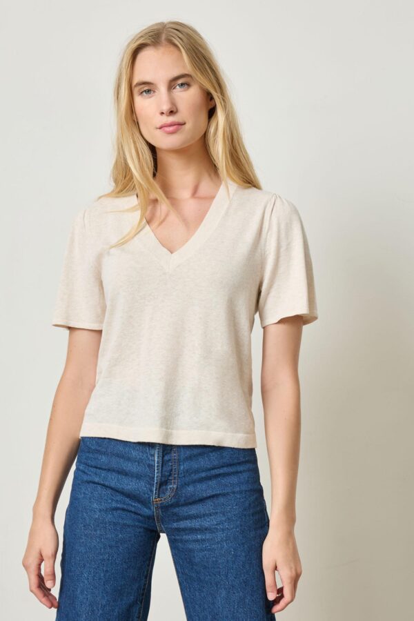 Short Sleeve V-Neck Sweater - Image 5