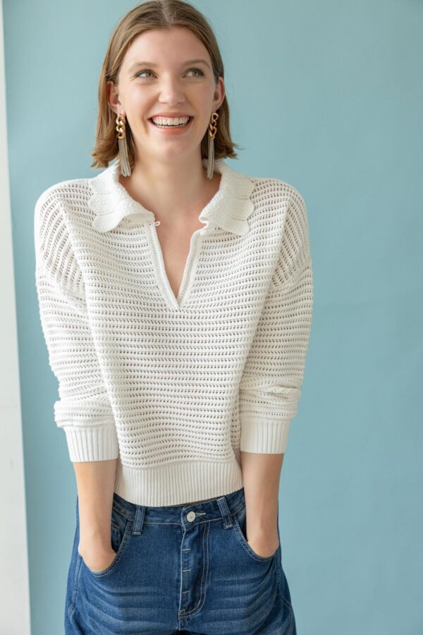 Scalloped Collar Sweater - Image 3