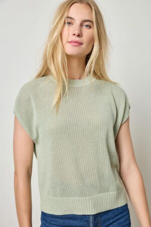 Short Sleeve Crewneck Sweater