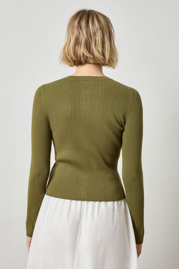 Cropped Ribbed Cardigan - Image 8
