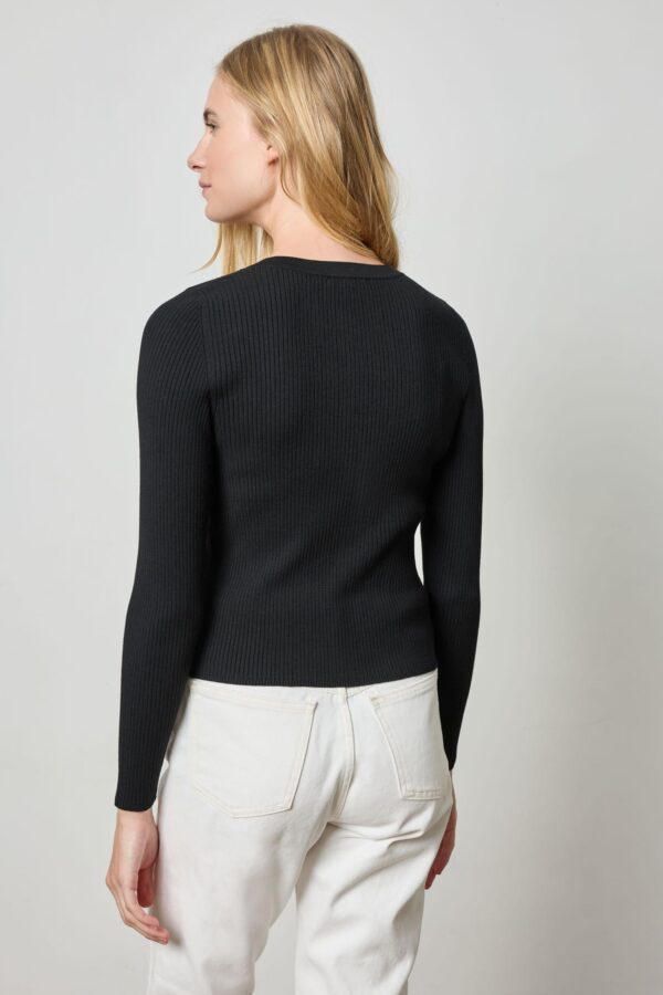 Cropped Ribbed Cardigan - Image 4