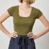 Cap Sleeve Scallop Neck Sweater - Image 5