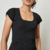 Cap Sleeve Scallop Neck Sweater - Image 8