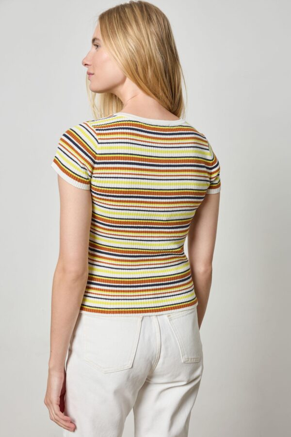 Striped Short Sleeve Henley - Image 7