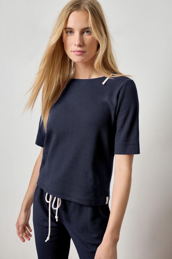 Zippered Elbow Sleeve Crewneck - Image 3
